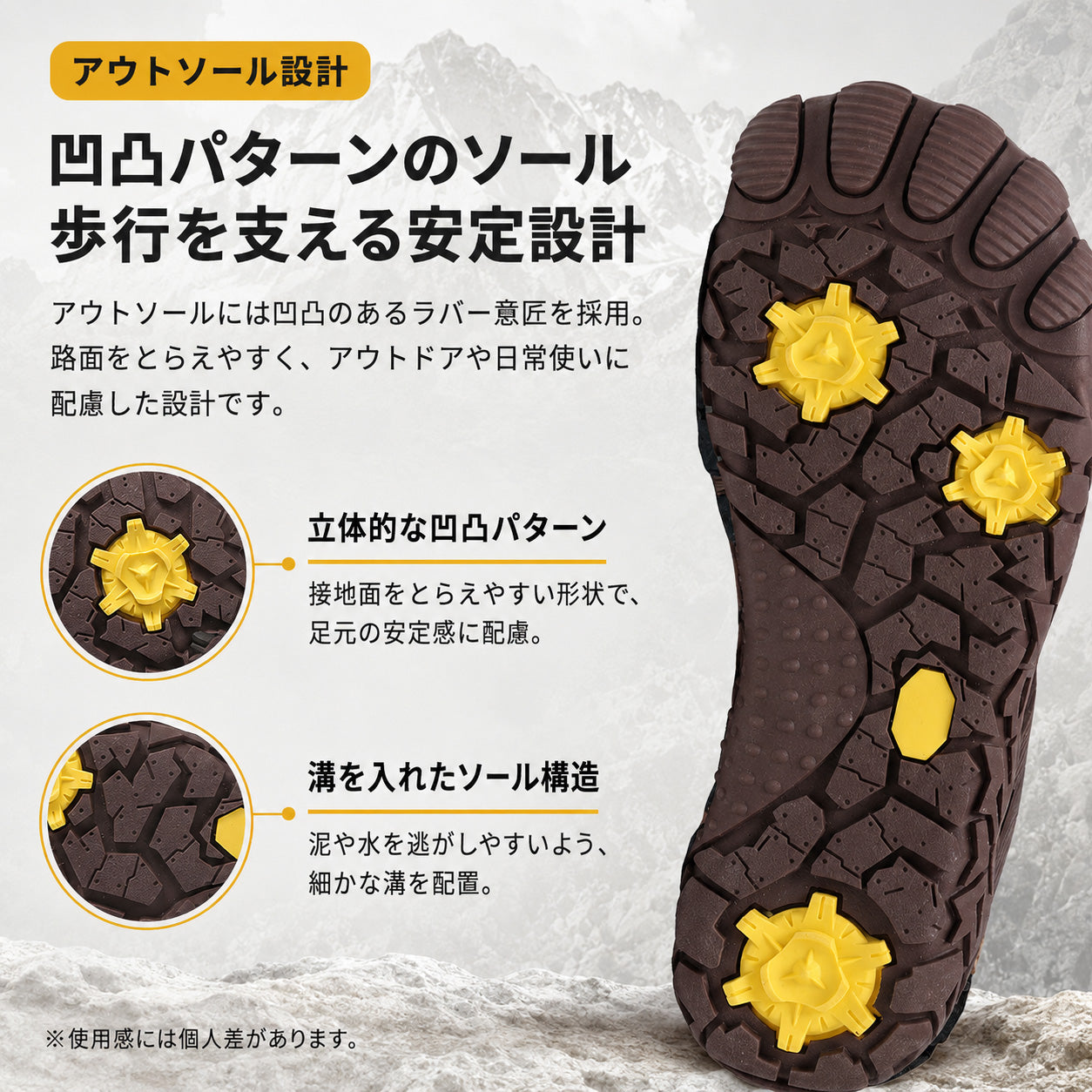 アウトドアカジュアルシューズ 男女兼用 ニットメッシュ コードロック仕様 ラバーソール 凹凸アウトソール 散歩 ハイキング 日常履き フィットネスシューズ ジム トレーニング シューズ