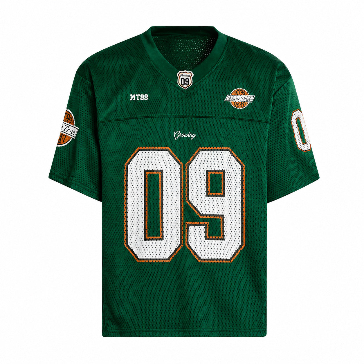 レディース メッシュ ナンバージャージ 半袖 Vネック オーバーサイズ スポーツユニフォーム風 09デザイン M～3XL ホワイト ブラック グリーン ネイビー